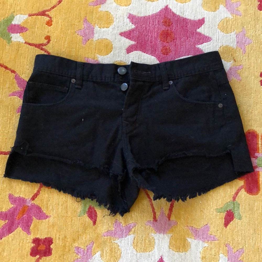 Free people black jean shorts